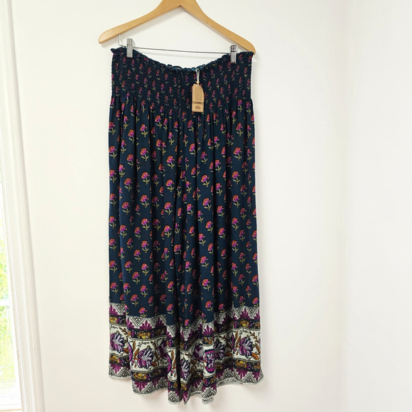 Natural Life Pant Size XL Make a Move Wide Leg Palazzo Floral Smocked Boho NWT - Picture 1 of 15